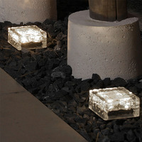 IP65 En Plein Air Étanche Cristal Verre Aménagement Paysager Lumières Jardin LED Verre Voie Ice Brique Enterré Lumière Solaire Lumières