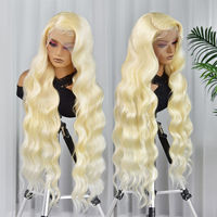 Perruque Lace Front 613 en Cheveux Humains Lisses, Perruque Brésilienne 13x4 613 Body Wave HD, Perruques Complètes en Cheveux Humains avec Dentelle Frontale