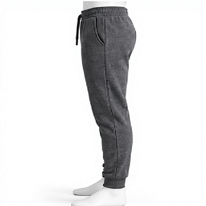 Pantalon de jogging gris anthracite pour hommes en gros, survêtement personnalisé en molleton de coton avec revers élastiques et taille ajustable par cordon de serrage - Product Image 5