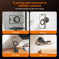 Support de téléphone portable multifonctionnel à 360 °, stable, sous vide, adsorption magnétique, flexible, pliable, pour voiture et bureau.