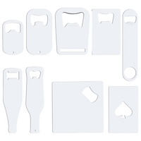 Ouvre-bouteilles personnalisés en métal blanc, 9 formes, en acier inoxydable, pour sublimation, impression double face, à personnaliser soi-même