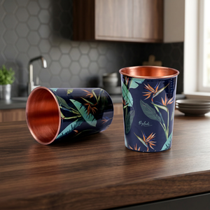 Vaso de metal de doble pared con diseño floral, estilo bohemio, para adultos, para fiestas. - Product Image 4