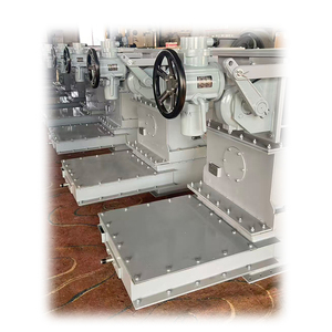 500*500/SLVD-0.1 Industrial Equipment Angle One-Way Flat Gate Manual Control Carbon Steel Oil High Temperature - Product Image 1