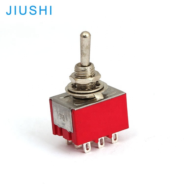 Kelly MTS-302  Red Toggle Switch 2 Position 9pin Solder 2A250V  5A120V AC 6mm 3PDT