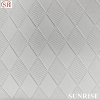 Tissu en PVC gaufré en cuir PU à motif diamant pour l'extérieur, idéal pour les bagages, les trousses de maquillage et les étuis de téléphone – Stock usine