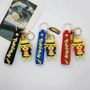 Nouveau style – Porte-clés 3D en silicone gel série Pikachu Ours Beibei, pendentifs pour sacs et voitures, accessoires personnalisés avec logo, cadeaux en gros - Product Image 1