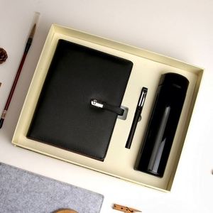 Cadeaux d'entreprise personnalisés avec logo promotionnel, ensemble cadeau d'affaires, bloc-notes A5, stylo et thermos, prix d'usine pour les conférences - Product Image 1