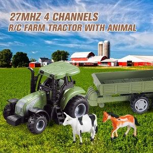 <span class=keywords><strong>Tracteur</strong></span> agricole télécommandé 27 MHz 4 canaux avec <span class=keywords><strong>remorque</strong></span> pour animaux de ferme, jouet pour enfants - Product Image 2
