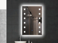 Frameless Rectangle Wall Mounted Backlit LED Bathroom Mirror Vertical Touch Switch Copper Free Silver Bath Vanity Mirror Hotel