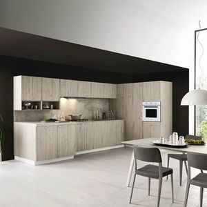 Custom Modern L-Shaped Modular Wall Inset Solid Wood Kitchen <b>Cabinet</b> Furniture Set Kitchen <b>Cabinets</b> - Product Image 1