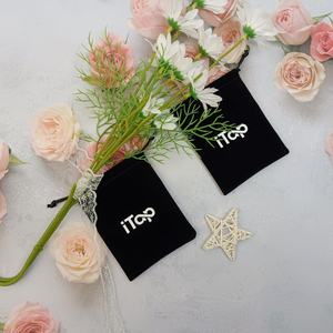 รับผลิตถุงกำมะหยี่สีดำสำหรับบรรจุภัณฑ์เครื่องประดับแบบหรูหราตามสั่ง พร้อมสกรีนโลโก้ - Product Image 4