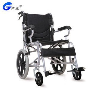 Fauteuil roulant manuel Jinwang pliable, léger, avec structure en acier, pour les personnes âgées et les personnes handicapées, idéal pour les voyages. - Product Image 1