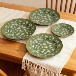 Assiettes rondes en porcelaine pour restaurant, assiettes à steak en grès émaillé, services de vaisselle en céramique - Product Image 5