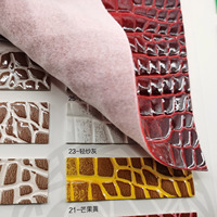 Cuir artificiel PVC à motif crocodile pour la fabrication de pochettes en cuir, bicolore haute brillance, MOQ 1 yard, en stock, livraison rapide