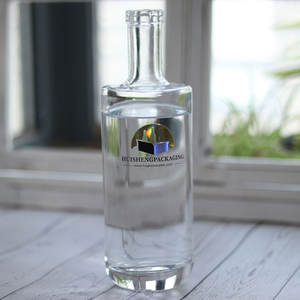 Botol kaca Flint bening 700ml bulat untuk Gin Rum Vodka semangat - Product Image 5