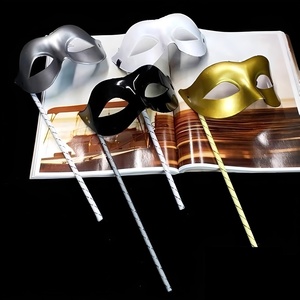 Masques de mascarade avec bâton, masque vénitien pour fête, costume d'Halloween, carnaval, masque à tenir à la main pour femmes et hommes - Product Image 2