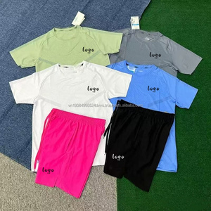 Nouvel ensemble de survêtement décontracté 2 pièces en soie glacée à séchage rapide avec petits crochets, collection été 2026 de la marque Sport - Product Image 1