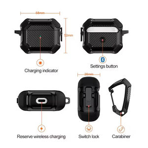 Étui pour Airpods <span class=keywords><strong>Pro</strong></span> 2 Gen 2022 en fibre de carbone avec interrupteur latéral, accessoires pour écouteurs, housse pour écouteurs Apple <span class=keywords><strong>Air</strong></span> <span class=keywords><strong>Pod</strong></span> <span class=keywords><strong>3</strong></span> <span class=keywords><strong>Pro</strong></span> - Product Image 5