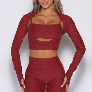 Tops de yoga respirants grande taille pour femmes, vêtements de sport sans couture avec logo frontal, vente en gros - Product Image 6