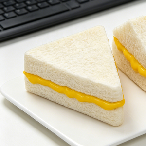 Faux sandwich triangulaire en PU, pain simulé, décor de table, pain grillé avec sauce coulante, pour café, scène de photographie, DIY - Product Image 6