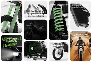 <span class=keywords><strong>Moto</strong></span> Elettrica Fuoristrada EEC 12kW con Motore Centrale, Batteria al Litio NCM 72V 60Ah, <span class=keywords><strong>Moto</strong></span> da Cross per Adulti, 95km/h, Enduro da Corsa Fuoristrada - Product Image 3