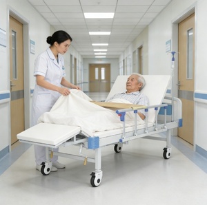 Многофункциональная медицинская кровать ToWell с ручным приводом, средней изгибы, из холоднокатаной стали, на колесах, для домашнего ухода - Product Image 5