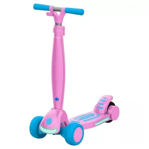 Children's Adjustable Height Ride on Push E Baby Children Kick Foot Toddler Foldable Folding 3 Wheel Electric Kids' Scooters