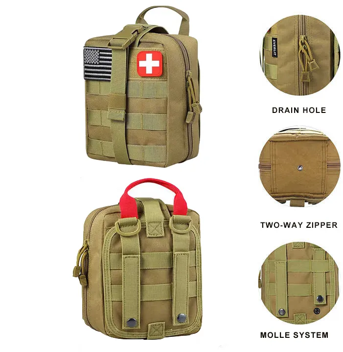 IFAK Tactical Trauma Bag Kit de supervivencia de emergencia Botiquín de primeros auxilios para exteriores, camping, caza, senderismo