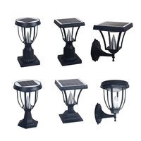 Lampe murale solaire LED de style européen en alliage d'aluminium, étanche, pour jardin extérieur, cour, entrée