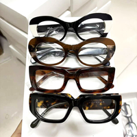 Monture de lunettes carrée surdimensionnée en acétate pour femme, style rétro écaille de tortue, compatible avec les verres de prescription