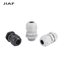JIAF Presse-étoupe en nylon étanche série M, filetage métrique, IP68, M12*1.5-L, Noir/Blanc, Joints personnalisables M16 pour M20 M24 M25 M32
