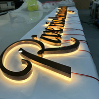 Enseigne lumineuse pour magasin, logo 3D doré, lettres en relief LED personnalisées, enseigne rétroéclairée en métal, publicité extérieure, enseigne LED pour entreprise