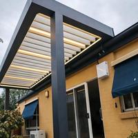 Pergola en aluminium imperméable de 6 pieds, conforme aux normes européennes, avec toit à lames orientables électriques, couleur personnalisable, pour patio, maison et jardin