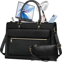 Sac à bandoulière pour ordinateur portable en cuir PU imperméable de 15.6 pouces pour les enseignants et le bureau