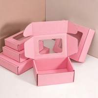 Rosa Recycelte Starre Geschenkbox mit Geprägtem Wellpappe-Design und Schaumstoffeinlage für Schuhe