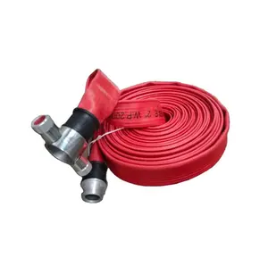 Ventes directes d'usine Pvc doublé feu 200psi tuyau de pression de travail stockage pliable Type britannique couplage de liaison tuyau d'incendie