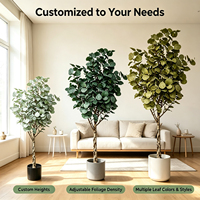 Arbre d'eucalyptus artificiel de 120 cm, plante en soie verte à feuillage abondant pour décoration intérieure, vente en gros, plante en pot pour centre commercial