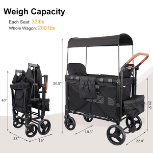 Ultra-light Environmentally Friendly, Comfortable, Double-sided Foldable 2-seater Children's Outdoor <b>Camping</b> Cart - Product Image 2