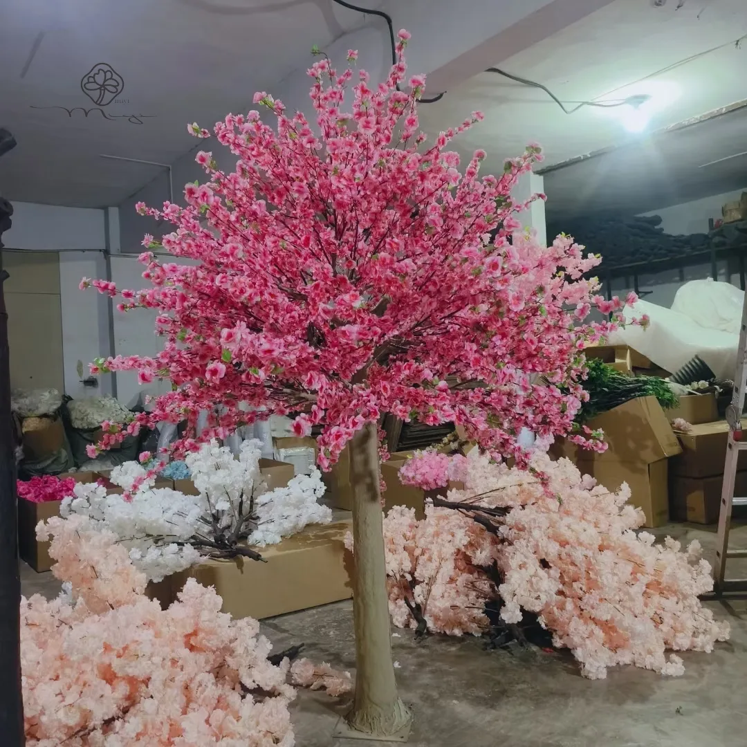 MIYI precio barato boda artificial flor de cerezo árbol Rosa ornamento árbol para el hogar jardín decoración de la boda