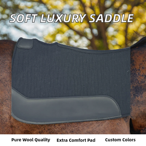 2026 Premium Extra Soft Wool Smooth Contoured Saddle <b>Pad</b> Horse Riding Customizable Satin Dressage Jumping Equine Care Cow - Product Image 2