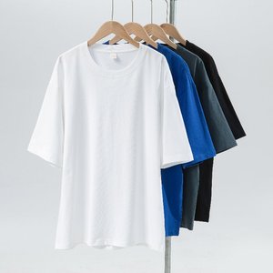 Magliette da uomo Boutique 300 grammo 100% cotone Oversize a tracolla con logo personalizzato camicie bianche all'ingrosso - Product Image 1