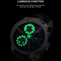 Montre-bracelet mécanique de luxe décontractée unique Astronomia, logo personnalisé, 46 mm, mouvement automatique Miyota, montres Wandering pour hommes