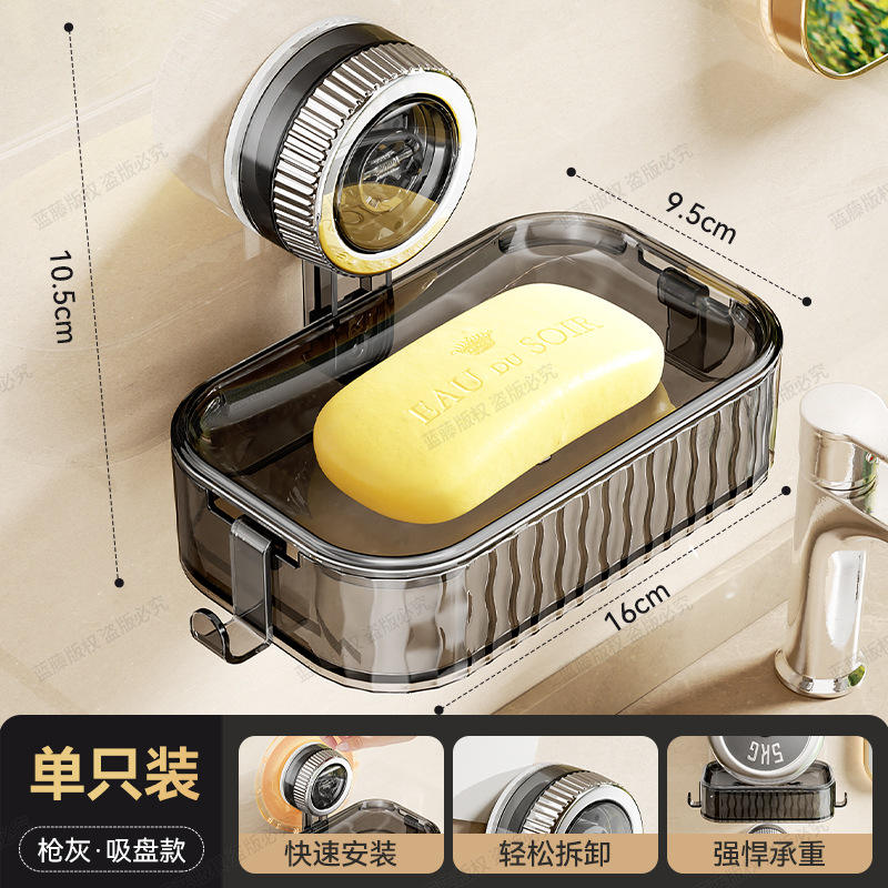 Porte-savon à ventouse rotatif Gunpowder (1 pièce)