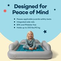 Vente en gros de matelas pneumatique portable pour enfants lit de voyage gonflable pour tout-petits pare-chocs de sécurité en PVC sans phtalate BPA pour le camping en plein air