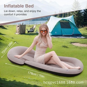 Colchoneta Inflable para Playa, Gris, Semi Rectangular, Portátil, para Acampar al Aire Libre, Impermeable, Resistente a la Arena, Plegable, con Inflado de Aire - Product Image 3