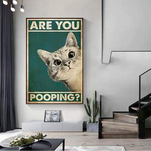 Póster Divertido <span class=keywords><strong>para</strong></span> Baño, Impresión Artística en Lienzo, Pintura Decorativa de Pared, Arte en Lienzo, Dibujos Animados <span class=keywords><strong>para</strong></span> Decoración de Baño - Product Image 1