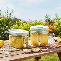 Carafe portable pour eau froide infusée à froid, récipient hermétique anti-poussière et inodore pour jus, seau d'eau potable de 4L sans BPA