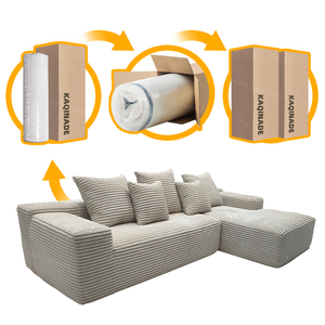 Modern Cloud Modular Compression L-Shape Set with Adjustable Features Fabric Covered Sponge Filled Luxury Lounge Furniture - Product Image 1