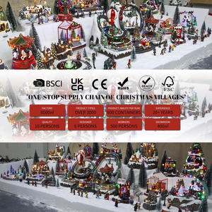 Vente directe d'usine décorations de noël faites à la main noël lumière LED grande roue boîte à musique artisanat en plastique créatif ornements - Product Image 5