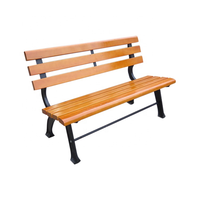 Banc de parc extérieur moderne en bois et métal, résistant à la corrosion